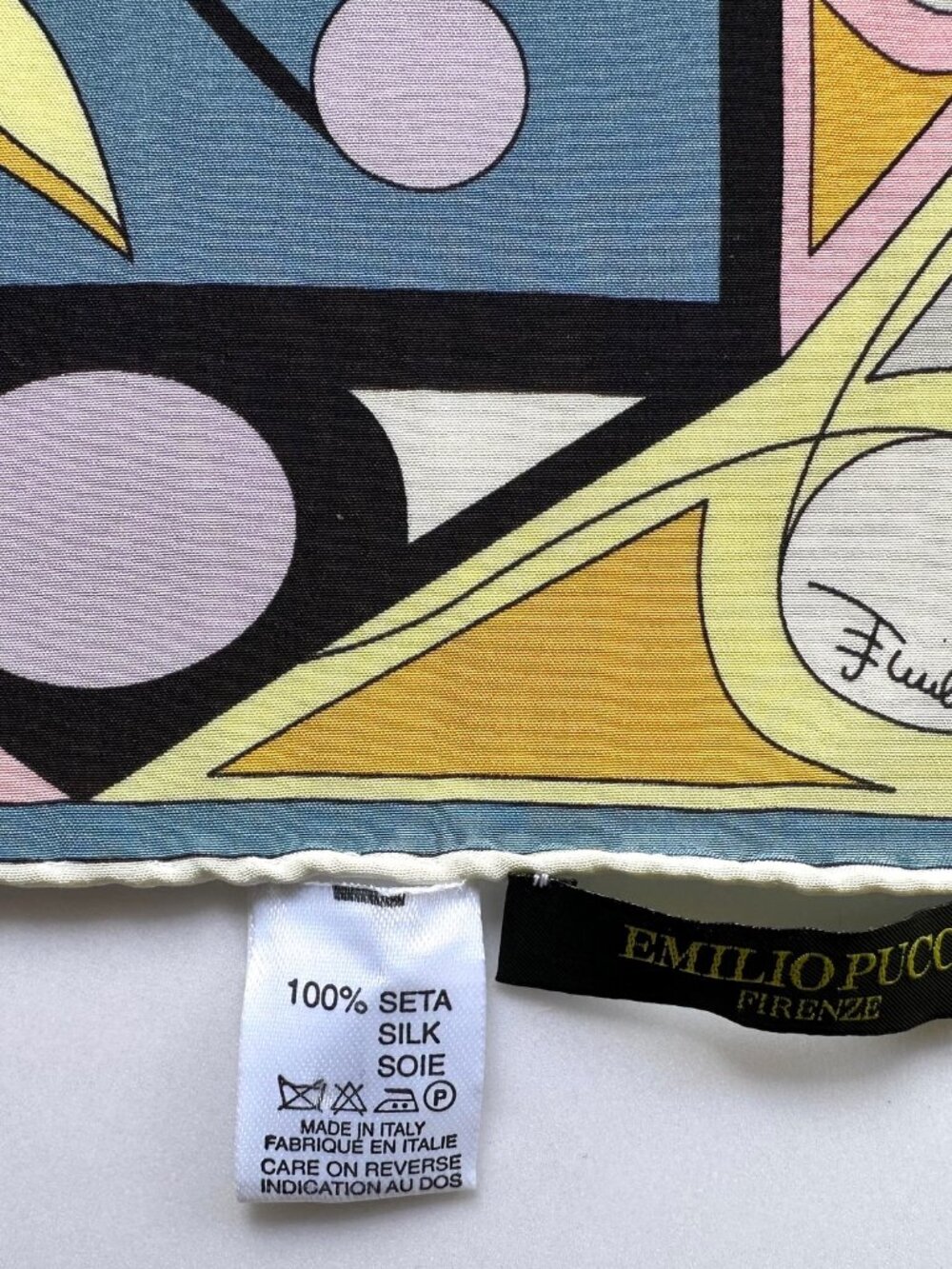 Emilio Pucci Silk Scarf - pink, blue, lavender, yellow - Picture 4 of 6